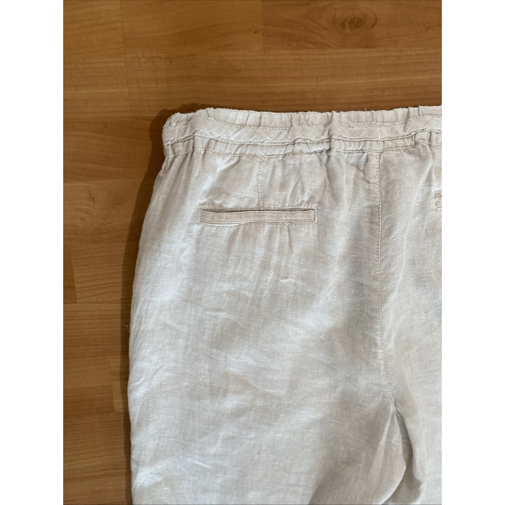 Caslon Drawstring Wide Leg 100% Linen Pants Beige Size XL Resort Beach Lagenlook - Picture 6 of 10